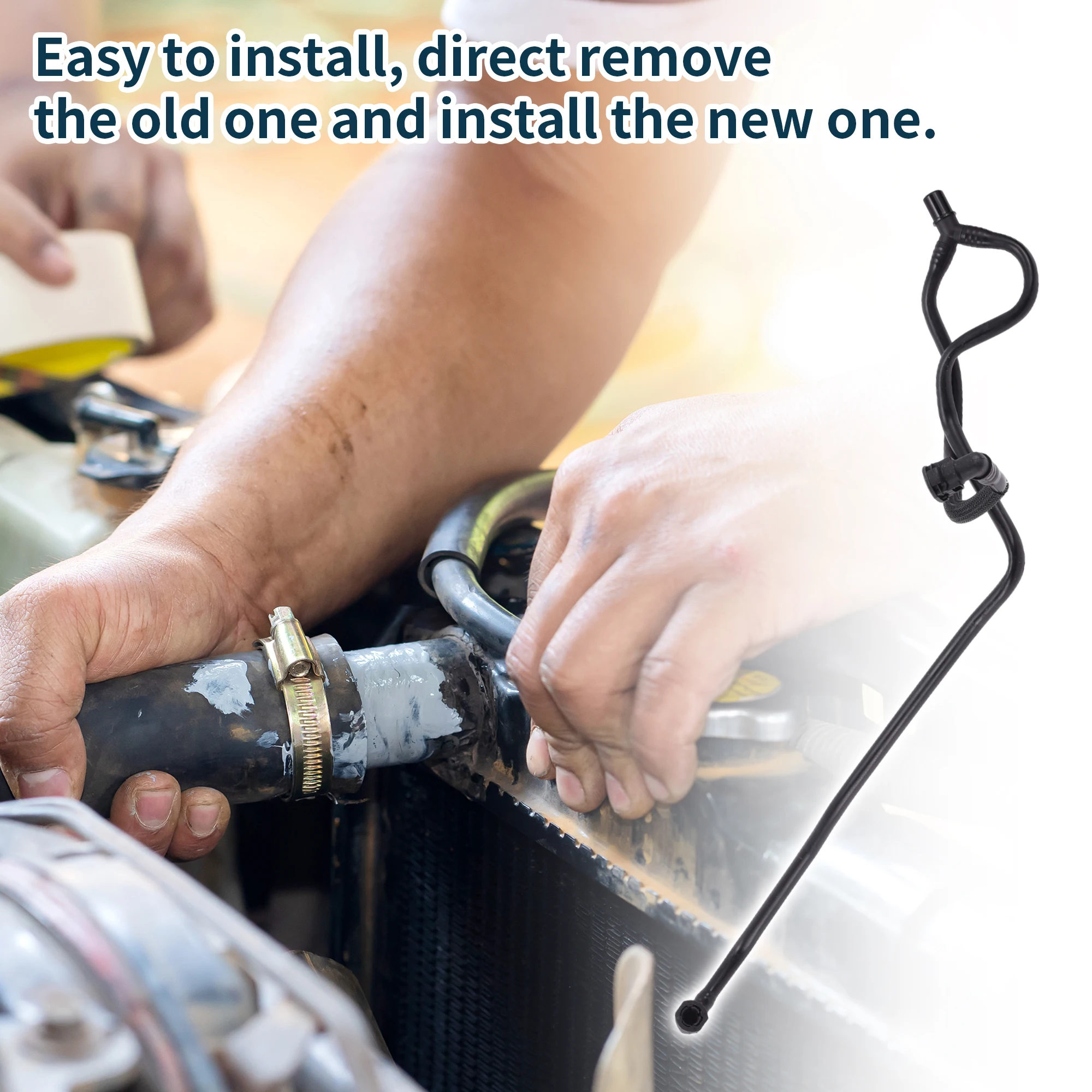 UXCELL ラジエーターホース ヒーターホース No.LR017358 ランドローバー用 レンジローバー用 09-12 プラスチック冷却液パイプ ブラック 1個