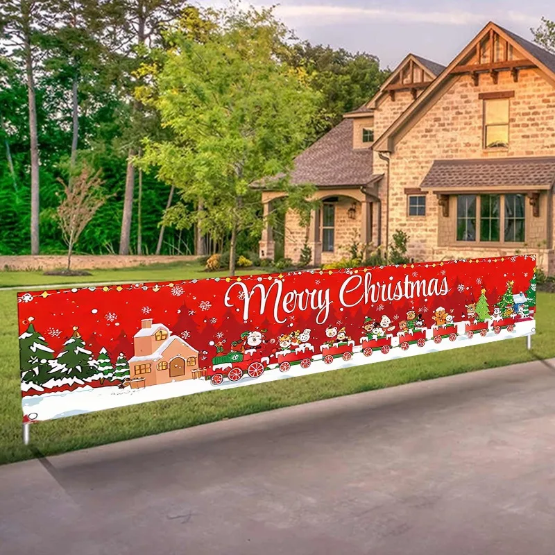 Christmas Banner Flag Merry Christmas Decoration For Home 2025 Xmas Ornaments Gifts Navidad Noel Natal Happy New Year 2026