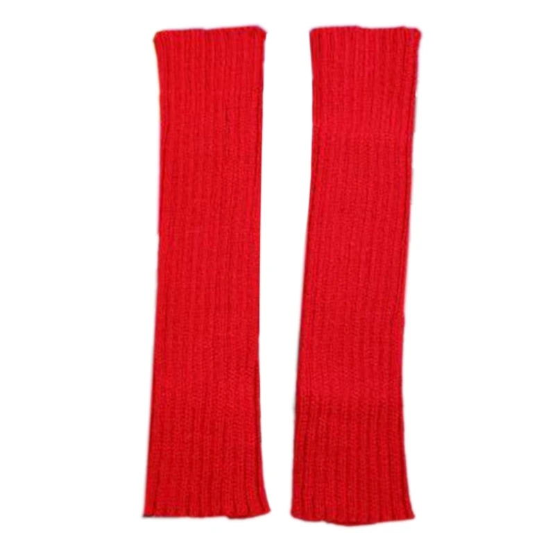 

Womens Knit Arm Warmer Fingerless Gloves Thumb Hole Gloves Soft Warm Mittens for Typing Driving Cosplays 11.8" Long