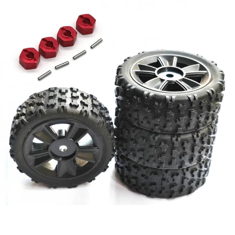 Original on-road Rubber wheels Rims /Tires/Tyres for MJX Hyper Go 14301 14302 14303 1/14 High speed Brushless RC cars Trucks