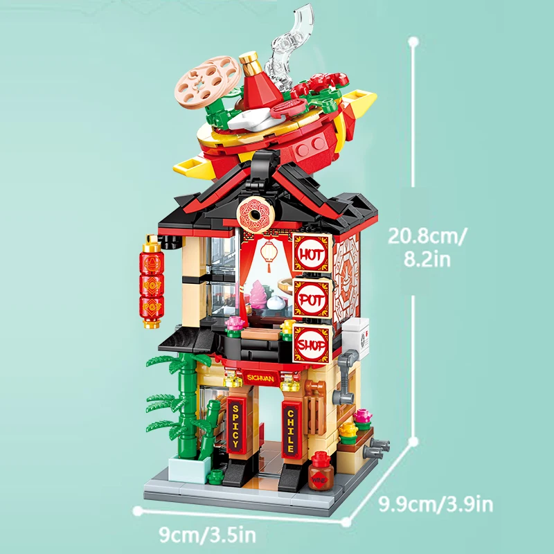 Creative City Street View Building Blocks Candy Shop Flower Room Aquarium Building Assembly Bricks Toys Children Christmas Gifts