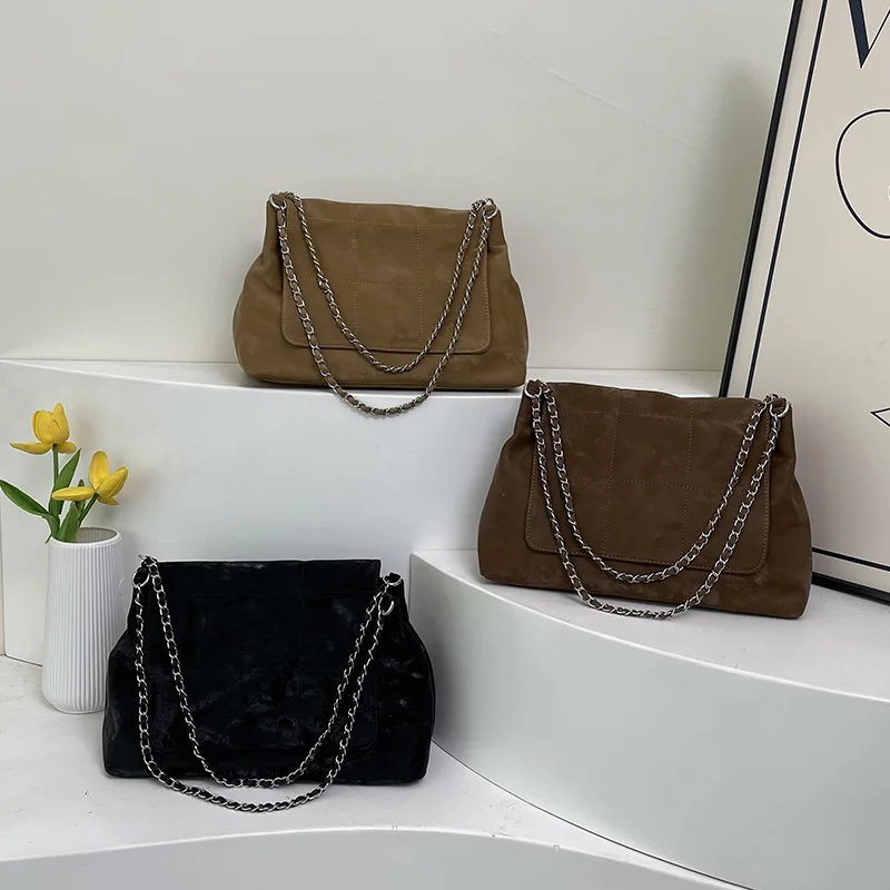 

Винтажная сумка через плечо для женщин, новая матовая сумка-тоут большой вместимости, сумка через плечо для работы и школы, удобные и универсальные сумки для хранения