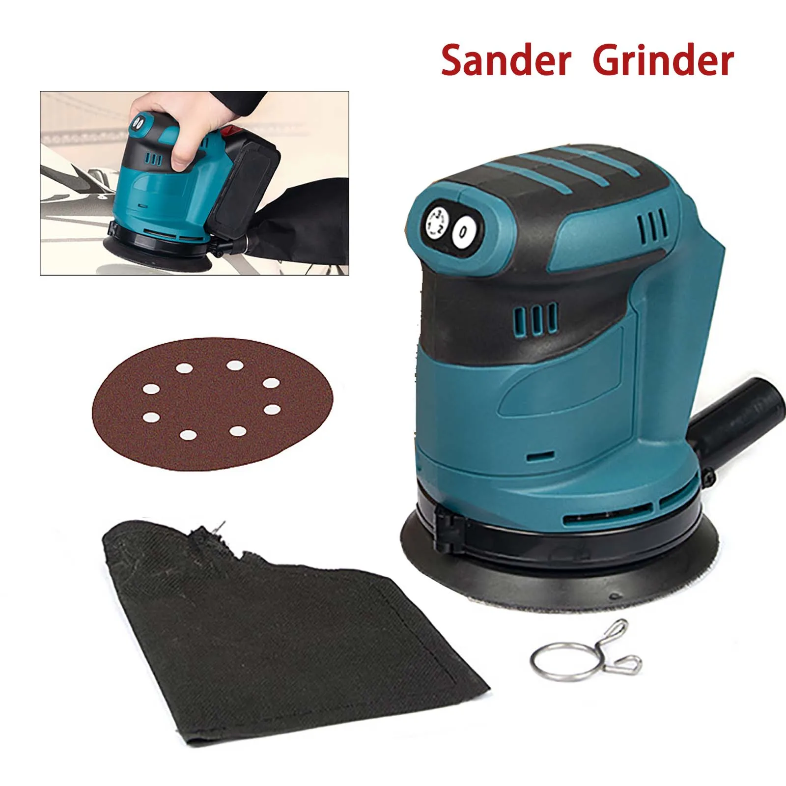 

3 Speeds Variable Electric Sander Cordless Wood Grinder Polishing Grinding Machine With 125mm Sandpaper For Makita 18V Battery