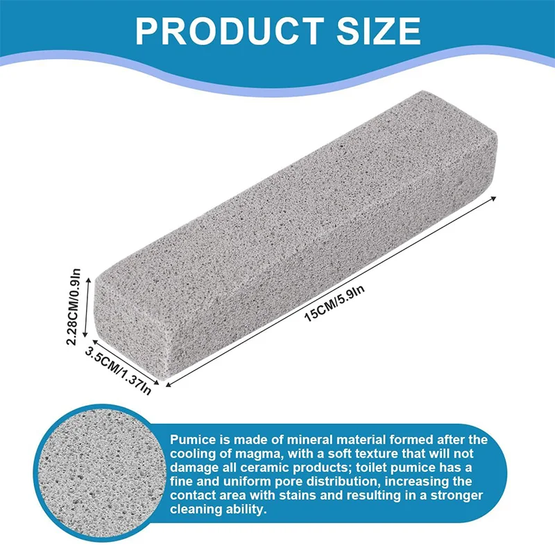 16 Pack Pumice Stone Toilet Bowl Cleaning, Powerfully Pumice Stick for Toilet Cleaning Hard Water Rings, Calcium Buildup, Rust,