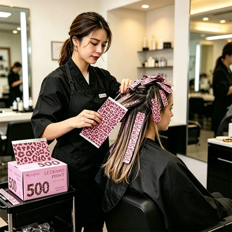 Leopard Print Hair Foil Sheets for Coloring
