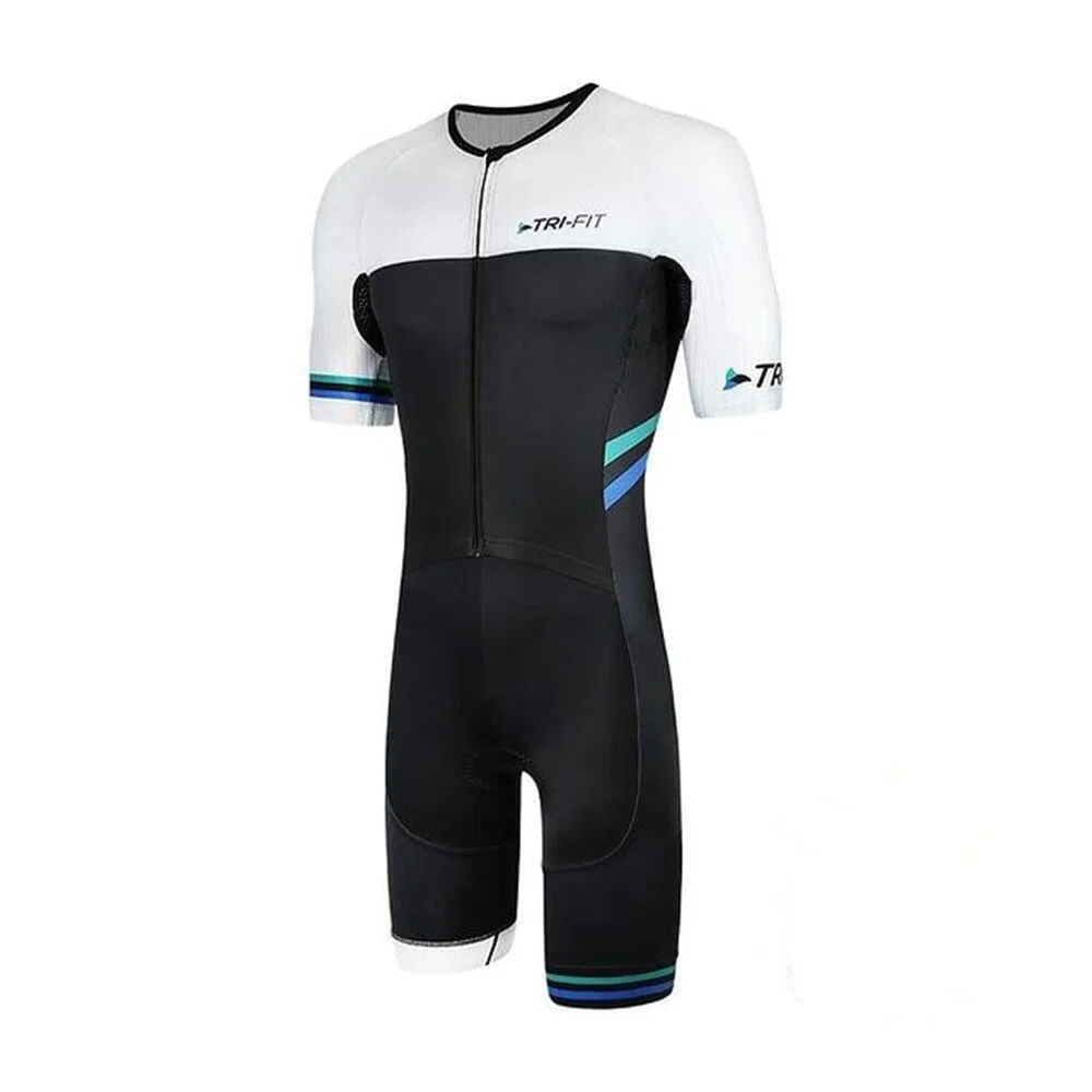 

Tri-Fit Men's Triathlon Suit Short Sleeve Cycling Skinsuit Run/Swim/Bike Speedsuit Roupa De Ciclismo Masculino Sport Clothing