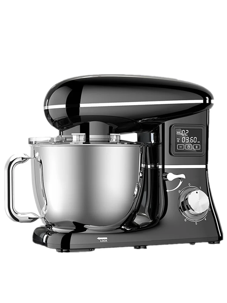 Commerciële staande mixer 1500W, 6,5L roestvrijstalen kom, 6 snelheden, stil ontwerp, slim display, multifunctionele deegmixer
