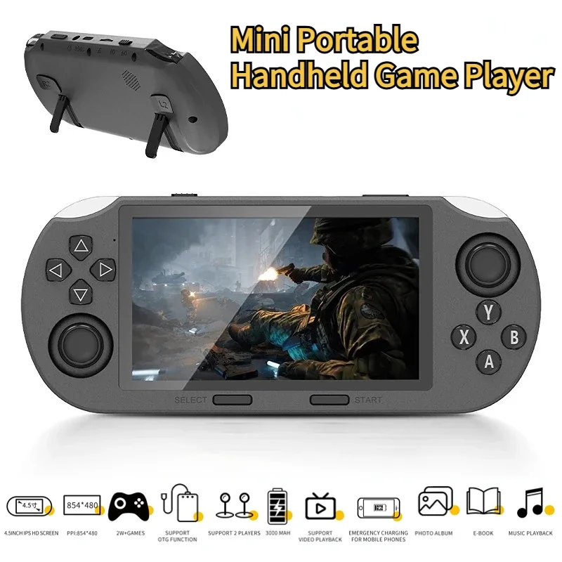 New SF3000 Retro Handheld Game Console 4.5 inch IPS Screen Games Machine Kids Wireless Mini Portable Game Player For boy Gift