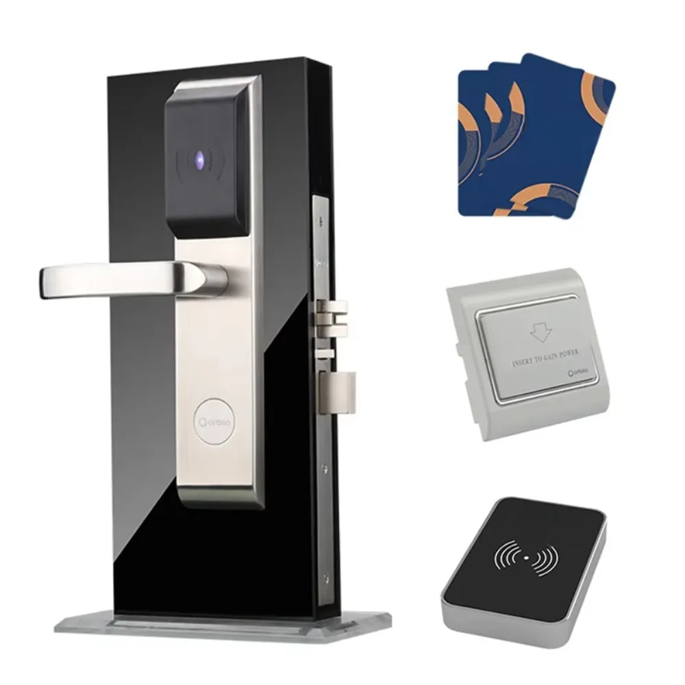 Waterproof Battery 125khz Hotel Smart Key Less Key Card Door Locks Entry Systems With Energy Saving Switch