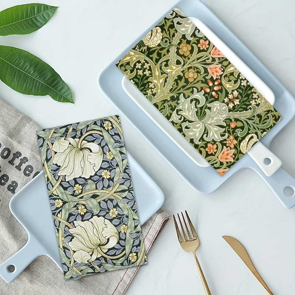 

Vintage Pattern Vine Long Paper Napkins Disposable for DIY Party Dining Table Decoration Layout Supplies Paper Placemat