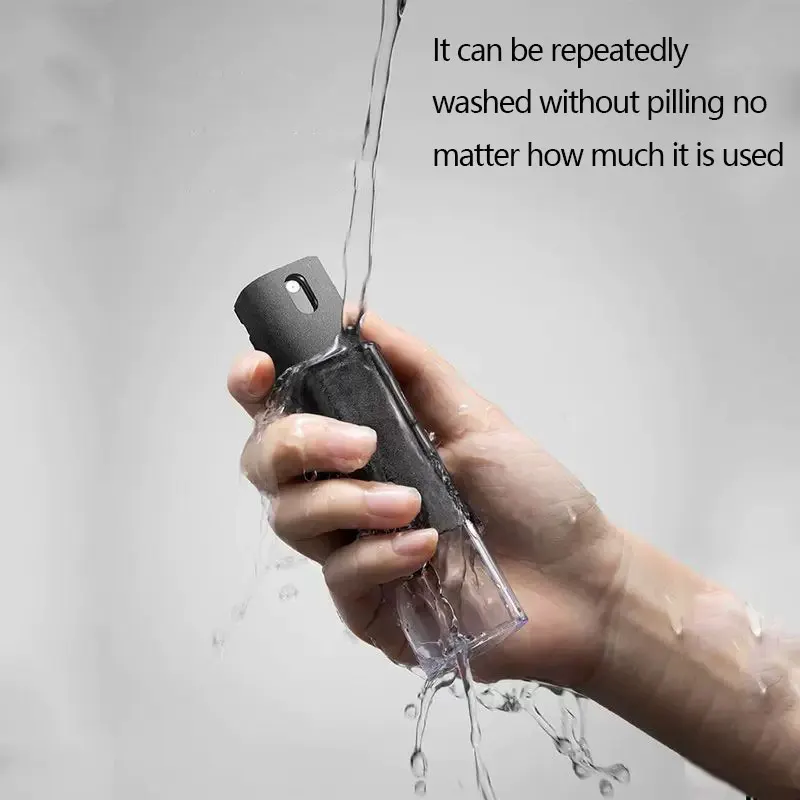 Paño de limpieza 2 en 1 para pantallas de móviles, tablets y portátiles, paño de limpieza para coches, spray para pantallas.