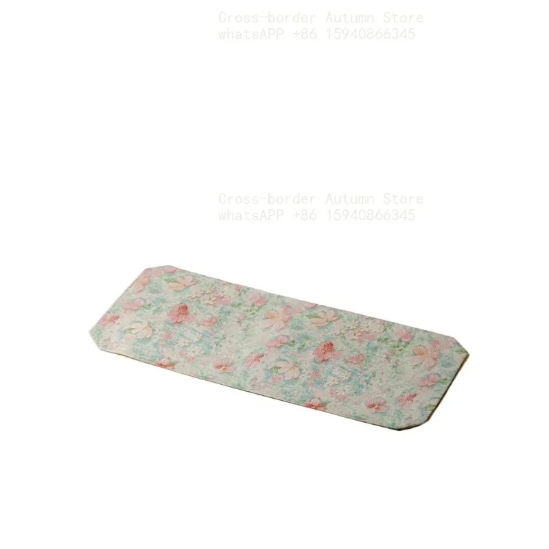 Monet Garden high-end corner tea party household handmade double-sided dry brew tea party ladies exquisite table flag tea mat