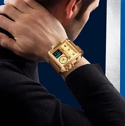 Luxury Man Wristwatch Southeast Asia Square Large Dial Men's Business Watch Digital Multifunction Men's Quartz Watches