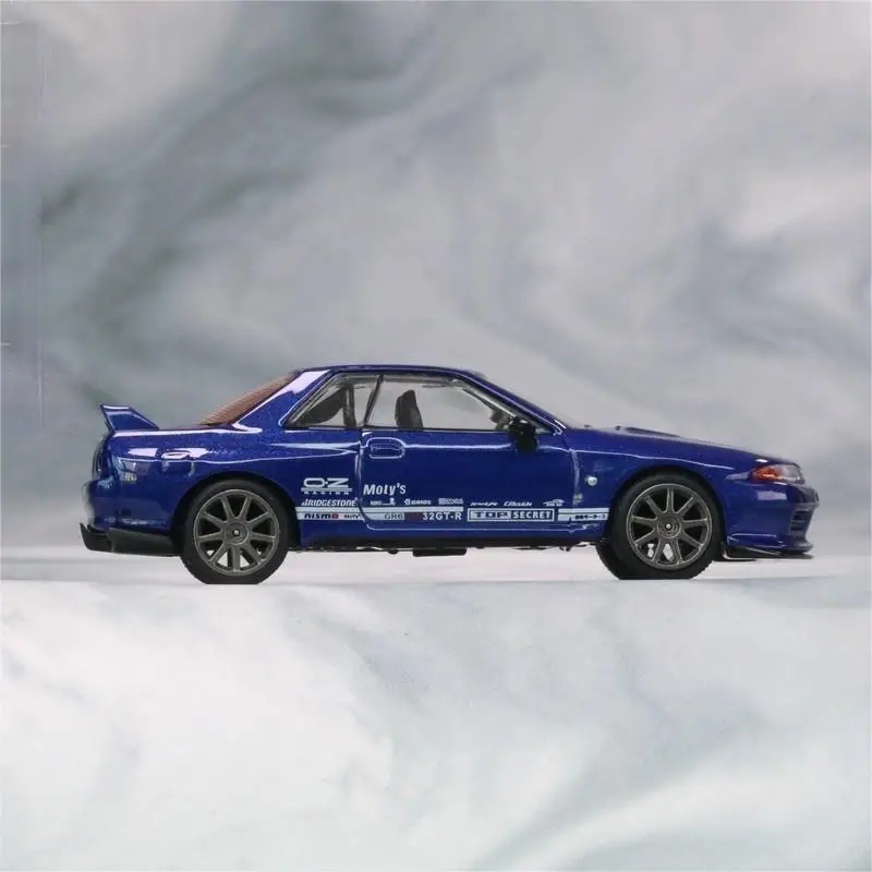 Minigt #589  1/64 Nissan Skyline GT-R Top Secret  VR32 Metallic Blue Die-cast alloy car model toy collection gifts