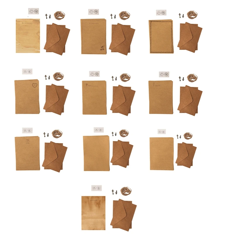 Papel de escrita vintage para escrever cartas, papelaria estilo europeu, 12 pcs