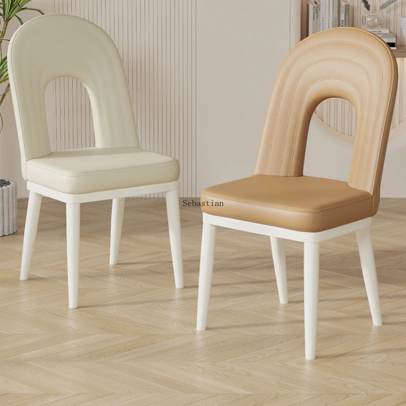 Home Modern And Minimalist Nordic Leisure Cream Style Soft Bag Backrest Hotel Restaurant Stool Accent Chairs For Living Room