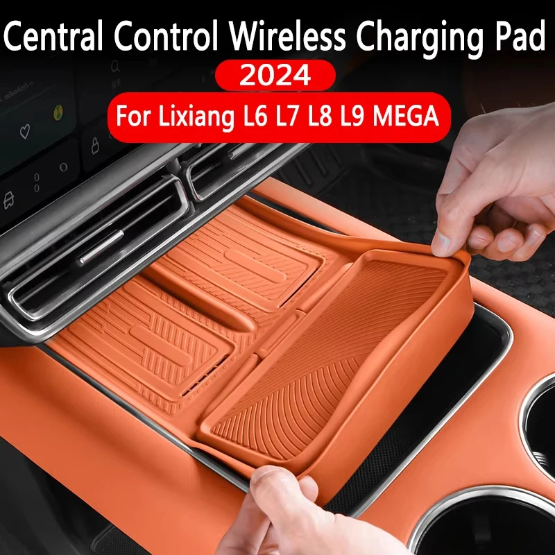 For 2024 LiXiang Li L6 L7 L8 L9 MEGA Leading Ideal Car Central Control Wireless Silicone Pad  NonSlip Protective Mat Storage Box