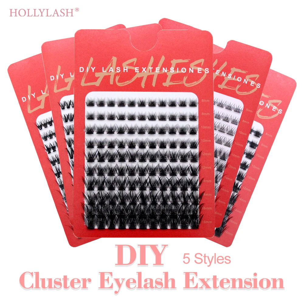 Hollylash ขนตาปลอมตัวต่อขนตาขนตาแบ่งเป็นปล้องสำหรับแฟนๆขนมีหลาย3D 0.07มม. ขนมีหลายเส้นจากธรรมชาติ10เส้น