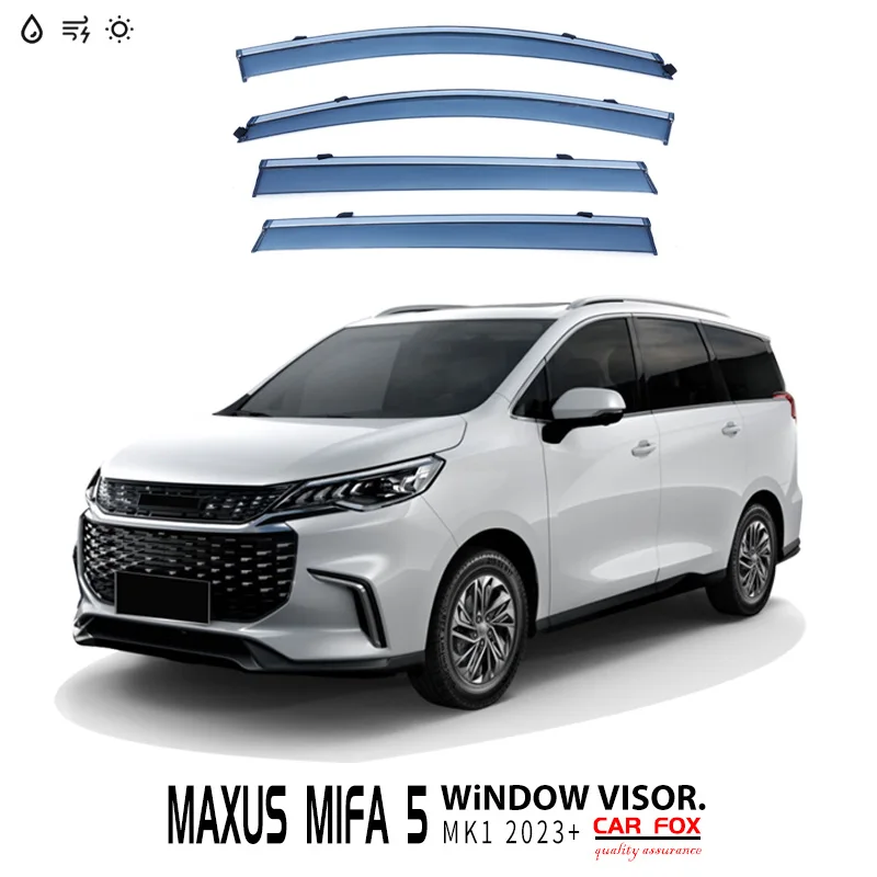 

For MAXUS MIFA 5 2023+ Plastic Window Visor Vent Shades Sun Rain Deflector Guard 4PCS/SE For MAXUS MIFA 5 2023+