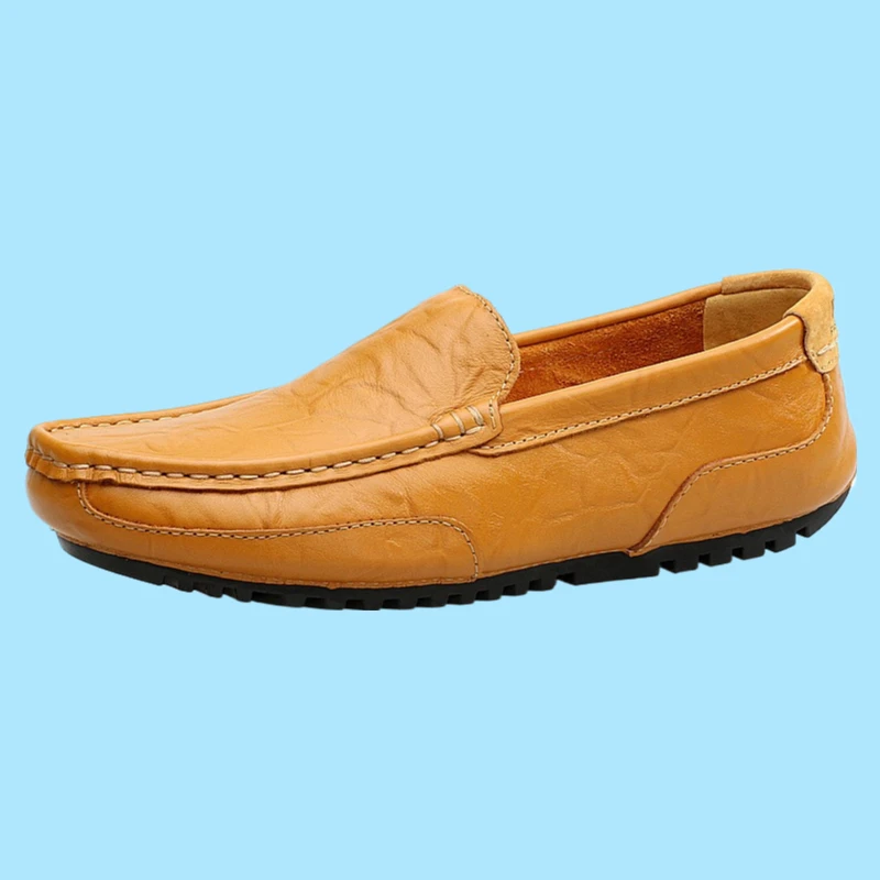 

Genuine Leather Men Casual Shoes Brand 2020 Italian Men Loafers Moccasins Breathable Slip on Black Driving Shoes Plus Size 37-47