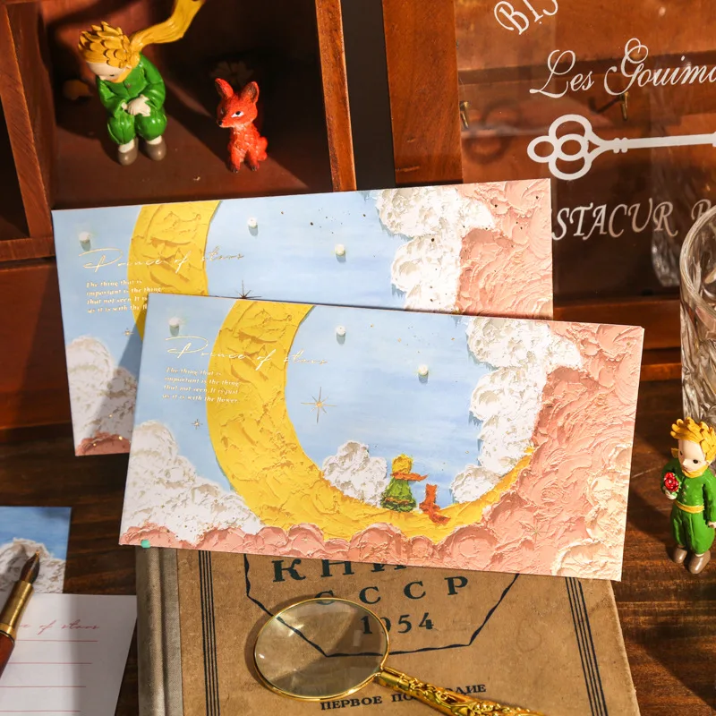 6pcs/Set  Creative Arts  Greeting Card and Envelope for Kids Adult DIY Stationery Storage Gift Envelope