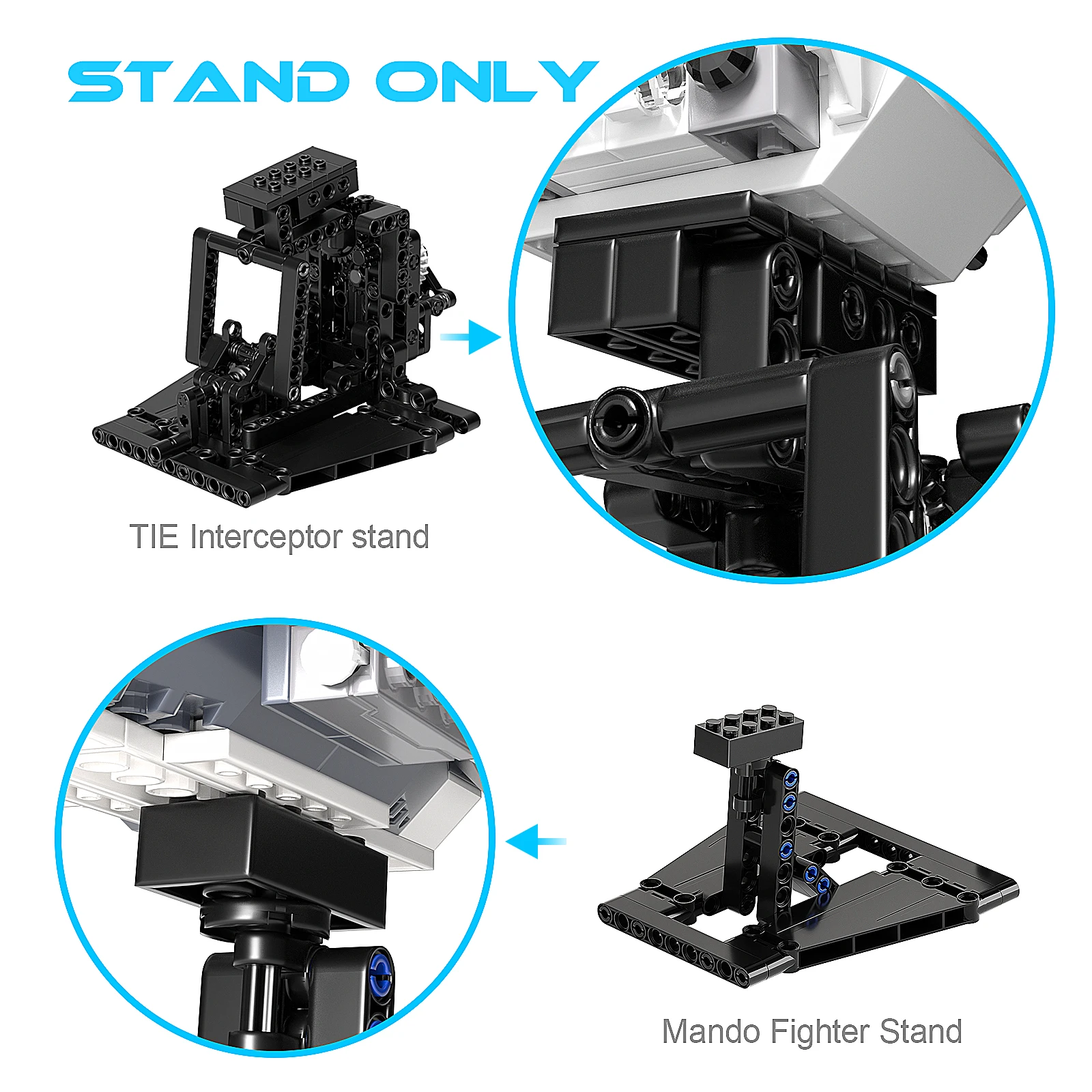 MOC 259pcs X-Wing Display Stand Sets for 75102 75149 75218 Building Blocks Space Movie Compatible Bracket Bricks Model Kid Toy