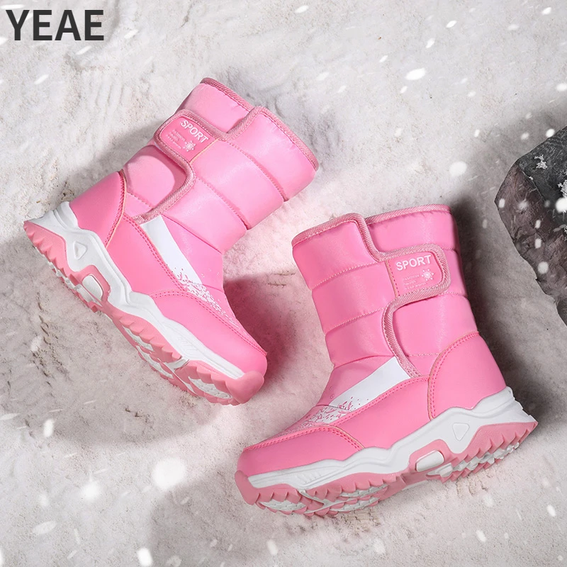 Botas de nieve para niñas, zapatos de invierno para niños, zapatillas para niños de 2 a 8 años