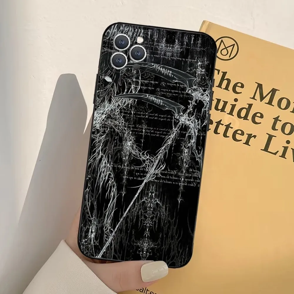 Cyber Sigil Cross Phone Case For iPhone 16,15,14,13,12,11,Pro,X,XS,Max,XR,Plus,Mini Soft Black Cover