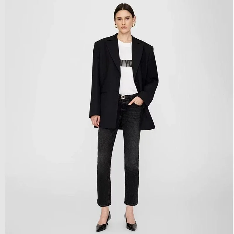 

Women's White Cotton Crew Neck T-Shirt Short Sleeve 'New York' Printed Early Spring Fashion Niche Design