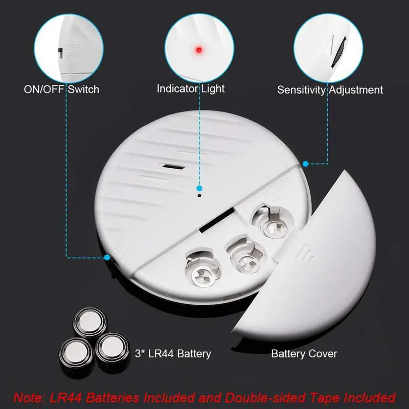 For C100 Home Security Alarm Thin Window Vibration Alarm Easy Installation Home Security System Alarm For Doors Safes Walls