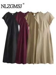 Midi Satin Dress Woman Long Dresses For Women Chic And Elegant Evening Dresses Female Party Dress
