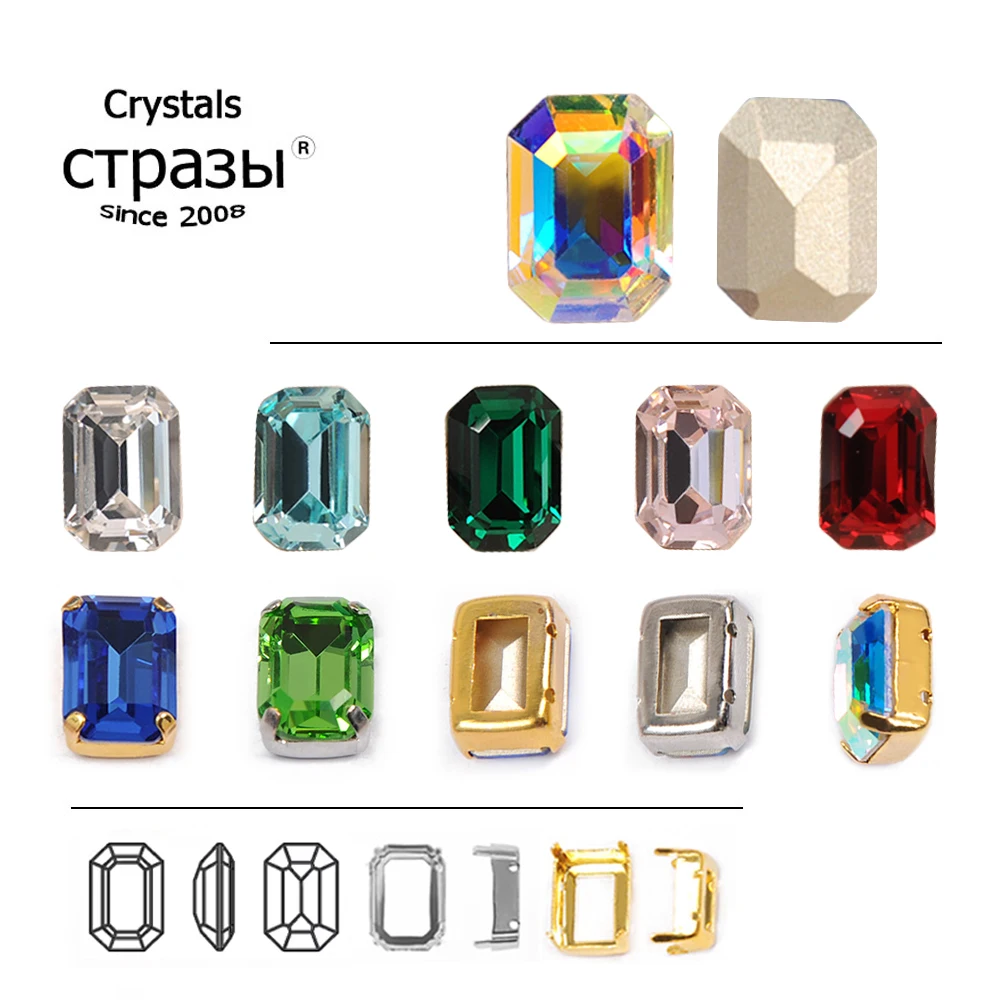 4610 Oktagon 10x14mm 13x18mm Kristall-Strasssteine mit Krallen für DIY-Schmuck, Kleidung, Handarbeiten und Dekorationen – Detail 2