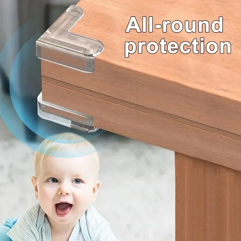 Safety Corner Protectors, Transparent Silicone Edge Guards for Table Desk Furniture, Anti-Collision Soft Bumpers for Kids