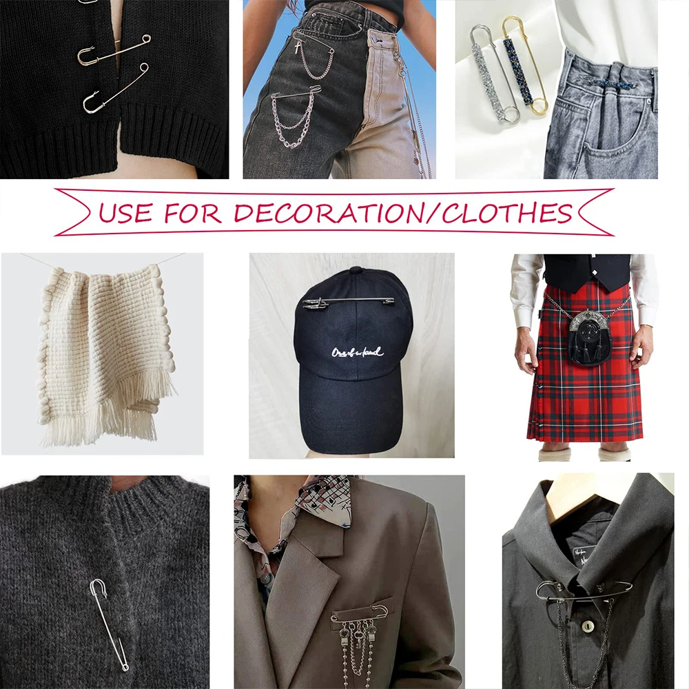 5 قطعة دبابيس أمان كبيرة الثقيلة بطانية دبابيس السائبة الصلب الربيع قفل دبابيس السحابات للبطانيات الحرف التنانير بروش صنع #6