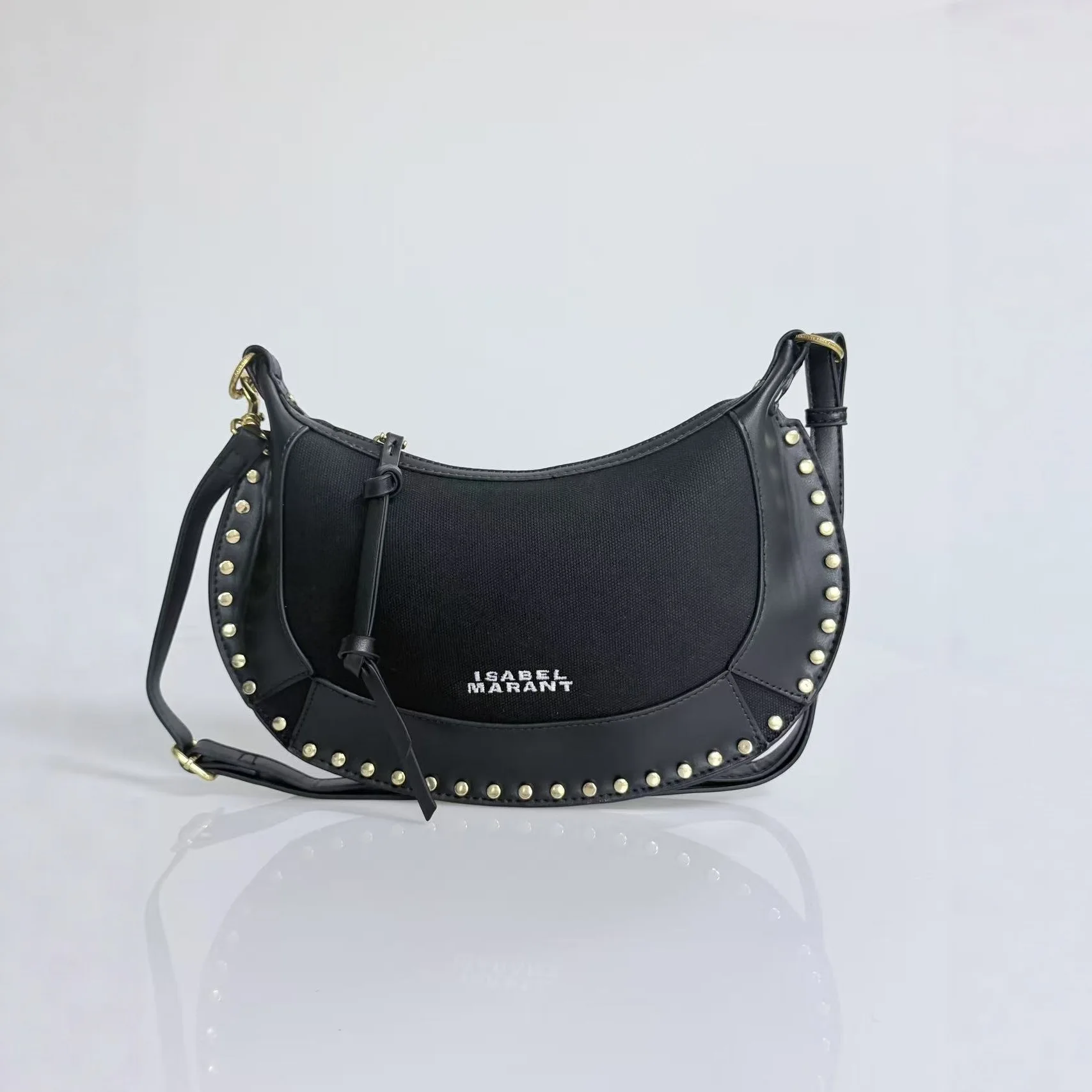 

Винтажная сумка в форме полумесяца с шипами, женская сумка через плечо из натуральной кожи, сумка через плечо в стиле ретро в форме полумесяца и универсальная повседневная сумка