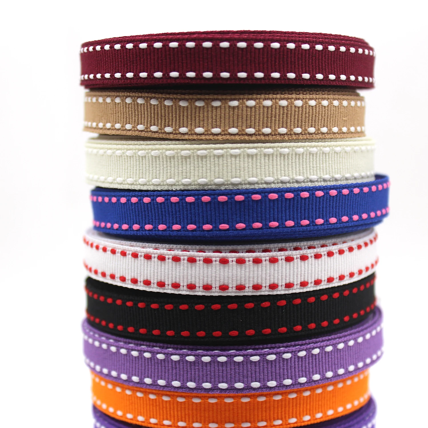 5 Meters/Lot Stitch Grosgrain Ribbon 3/8\