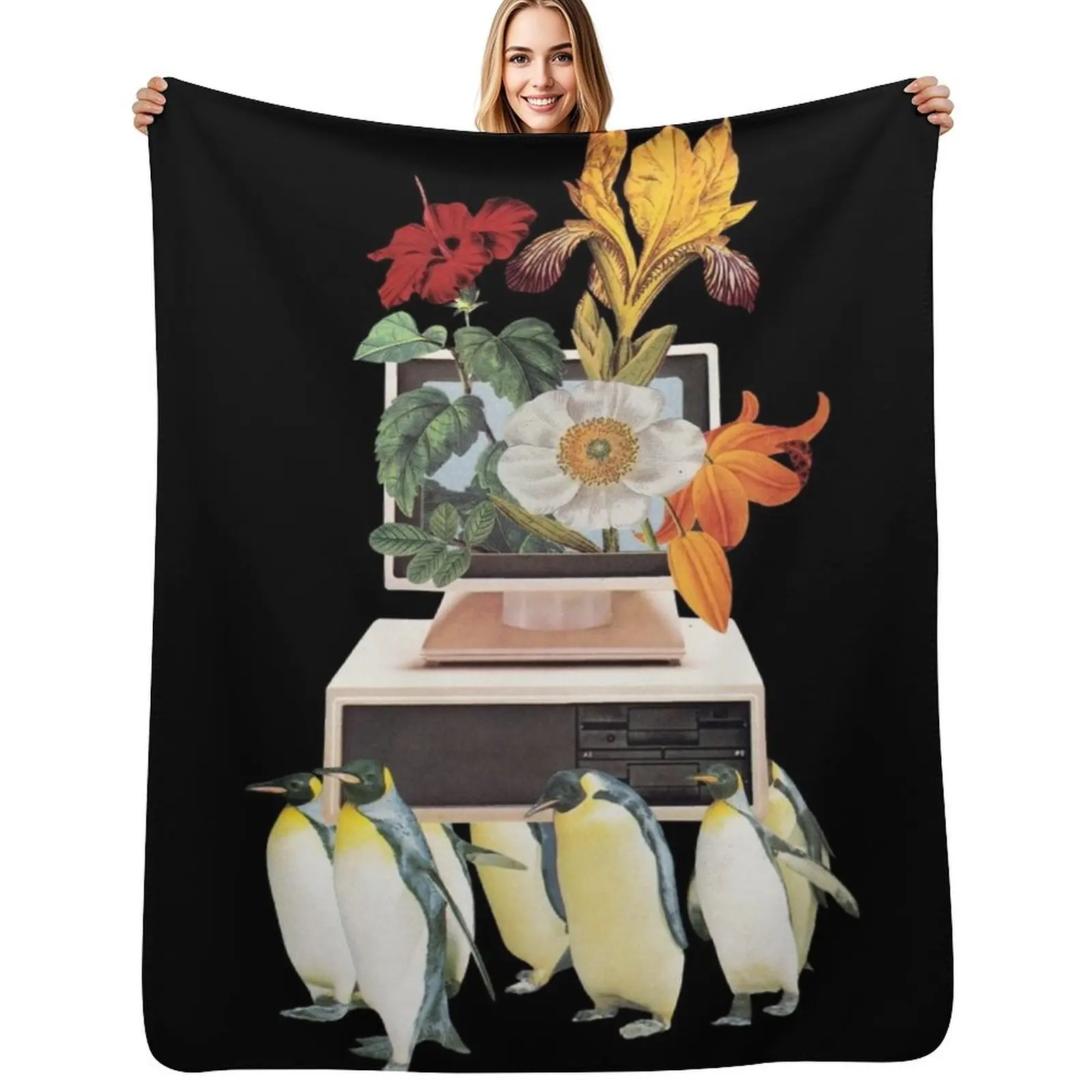 Penguin OS Throw Blanket Stylish Warm Blanket for Living Room Bedroom