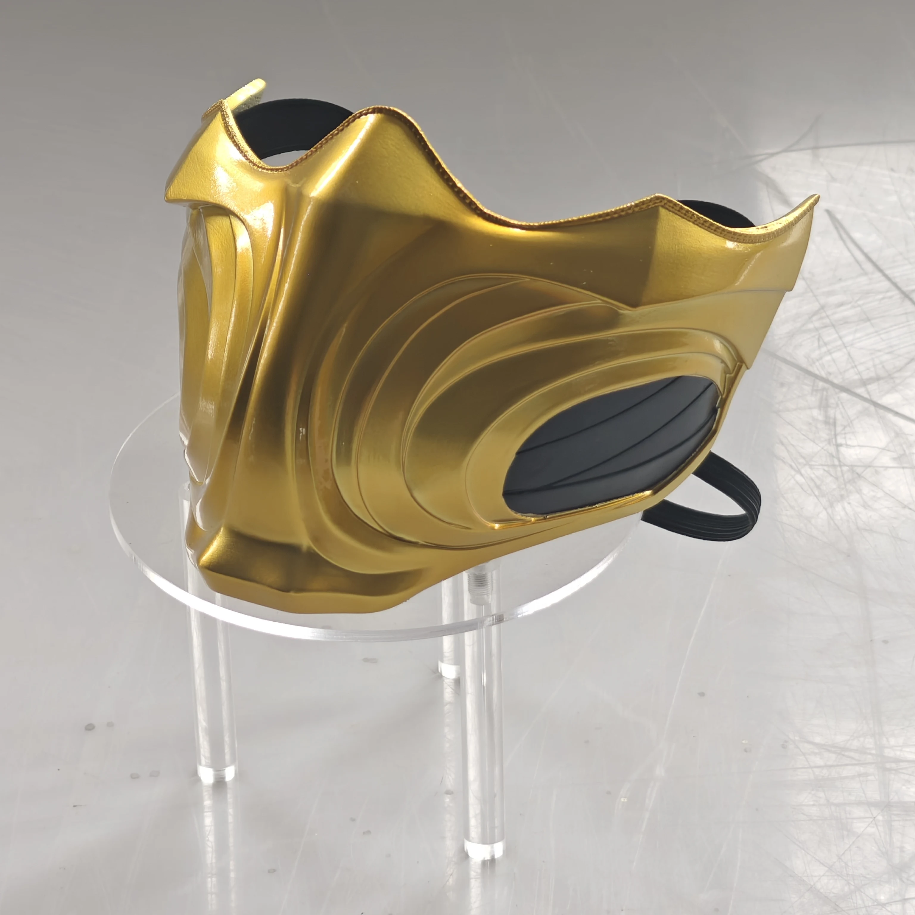 Mortal Kombat Sub-Zero Scorpion Half Face Mask - Golden Ninja Cosplay Mask, Vengeful Spirit Fiberglass Mask Prop for Halloween