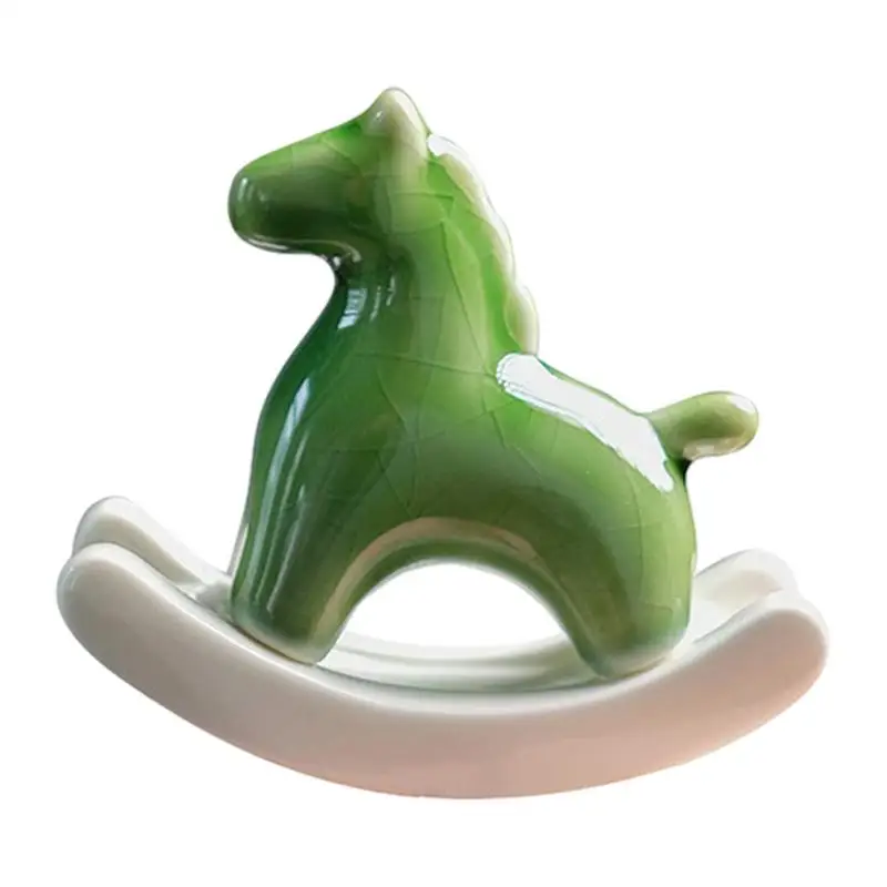 

Rocking Horse Ornaments Ceramic Rocking Horse Figurine Decor Christmas Table Decoration Party Favor Supplies Home Decorations