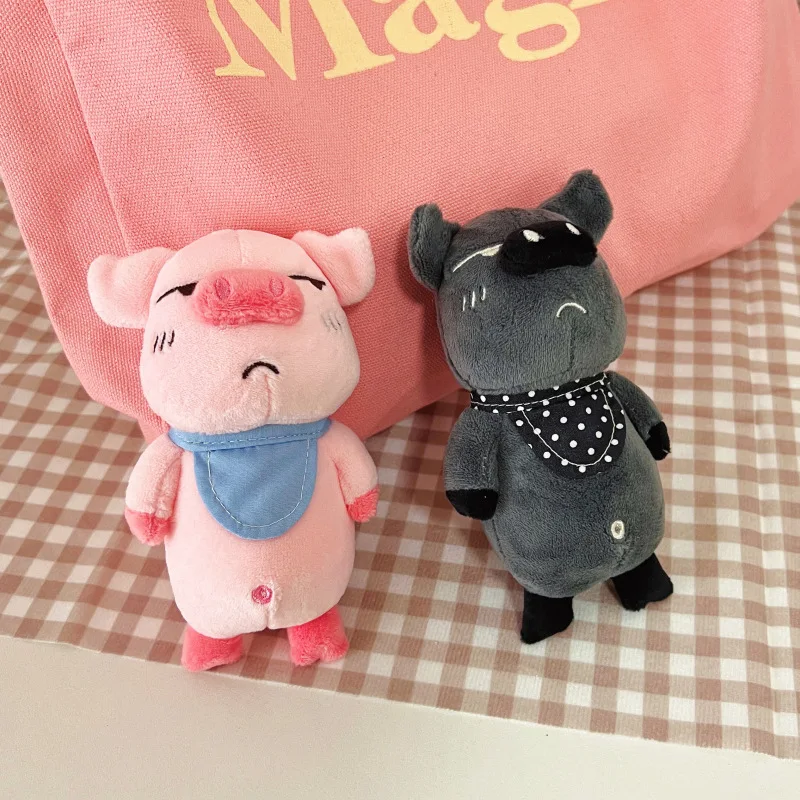 LLavero de peluche de cerdo con bufanda creativa para niños y parejas, colgante de muñeca de dibujos animados, Animal de peluche, juguetes de peluche, mochila, regalo de encanto, nuevo, 15cm