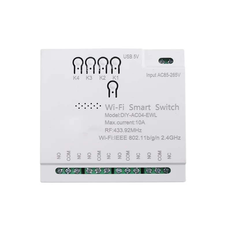 【Venda flash】4ch ewelink wifi interruptor inteligente rf433 85-265v 2.4g wifi smartlife módulo de automação residencial para iftt alexa google home ea