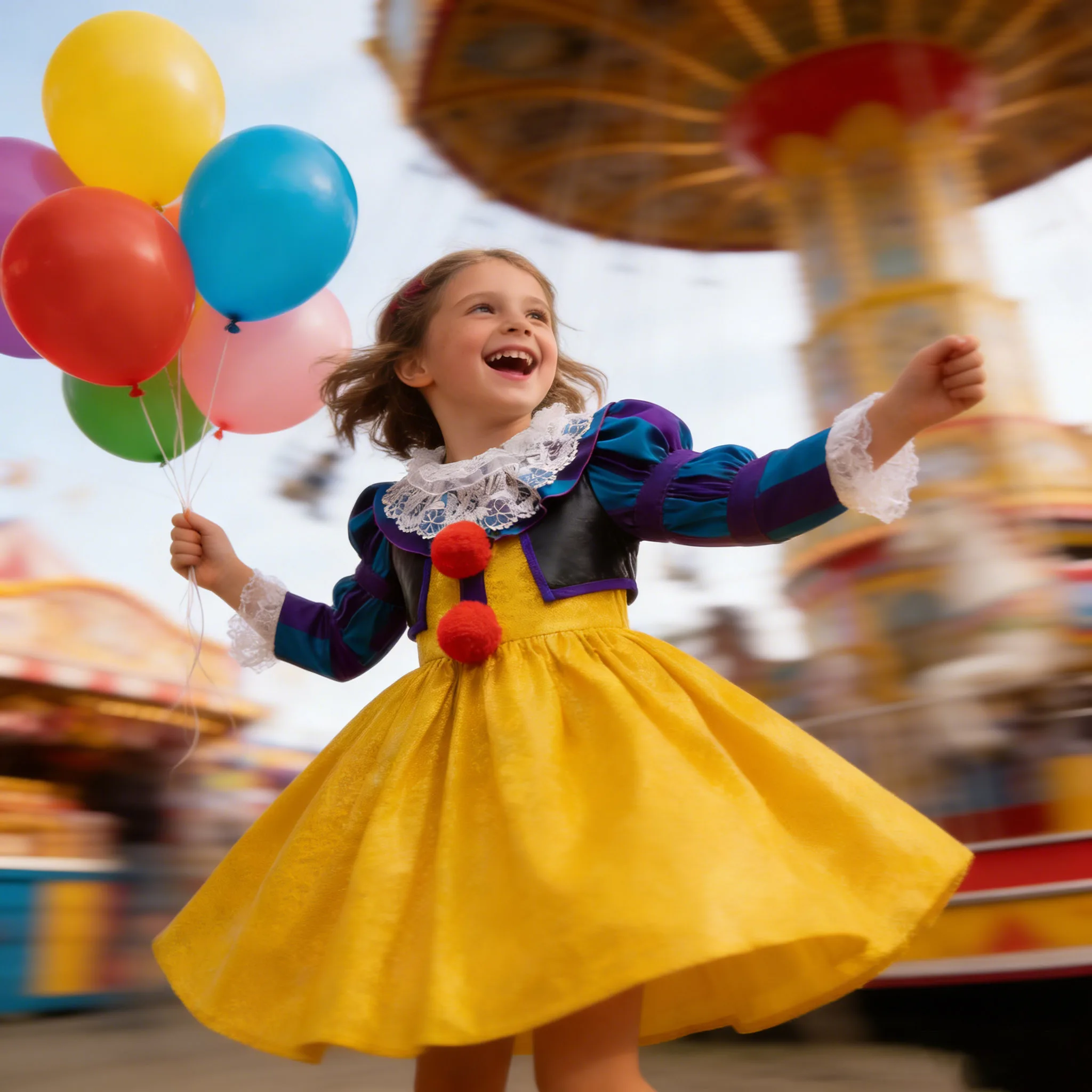 2026 Disguise Kids Clown Cosplay Costume Fancy Dress Horror Movie Princess Girl Long Sleeve Carnival Performance Clothes