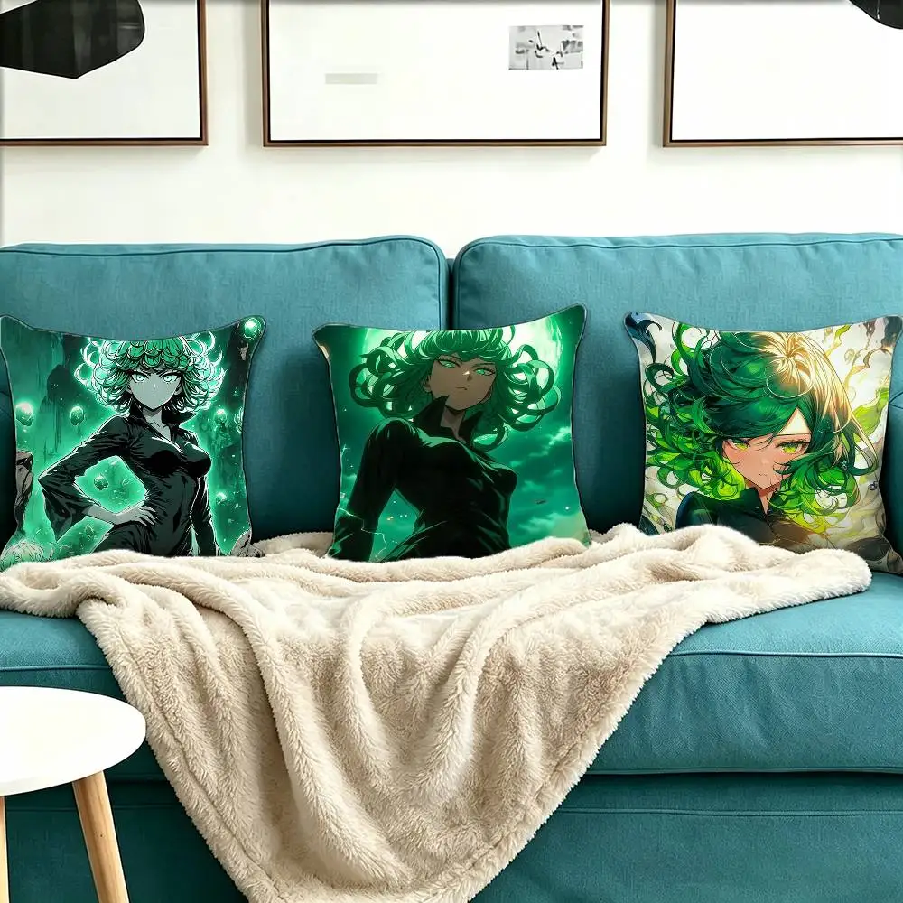 One Punch Man Tatsumaki Pillow Case Square Double-Sided Sofa Cushion Cover Bedroom Bedside Pillow