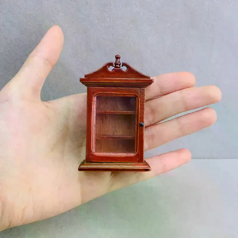 1/12 Dollhouse Single-door Wall Rack Storage Cabinet Model Dollhouse Furniture Decoration Toys Dolls House Accessories