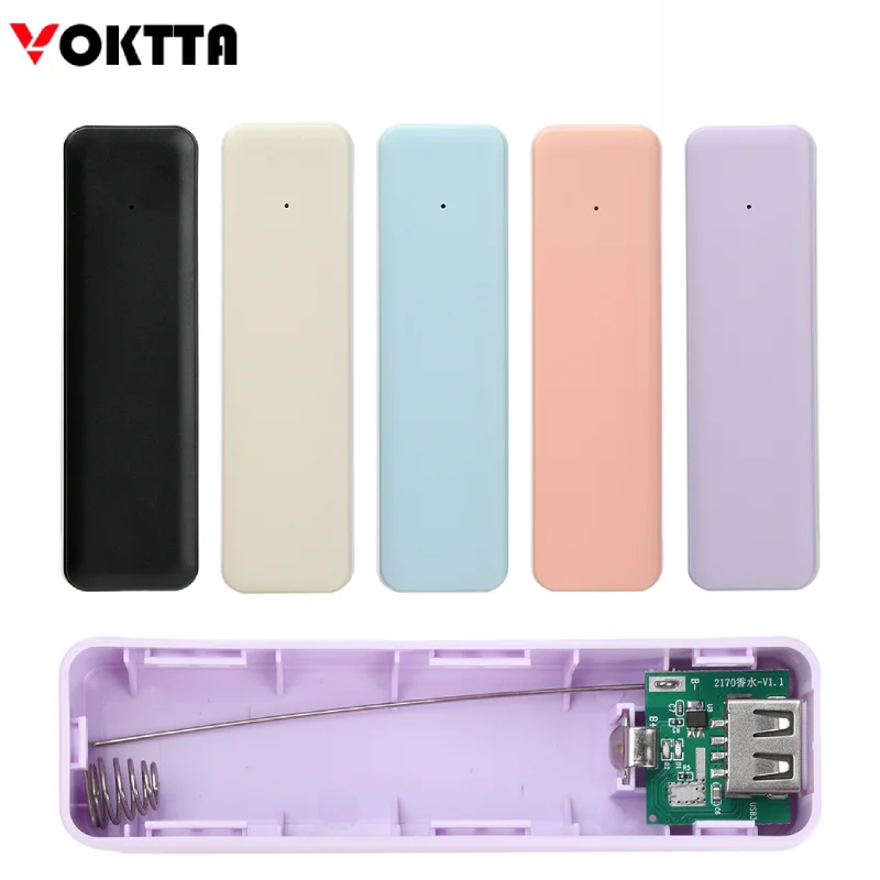 5 ألوان صغيرة Ups حافظة طاقة متنقلة لحام النسيج نمط المحمولة 1 خلية TYPE-C 21700 بطارية لتقوم بها بنفسك صندوق بطارية مع كابل