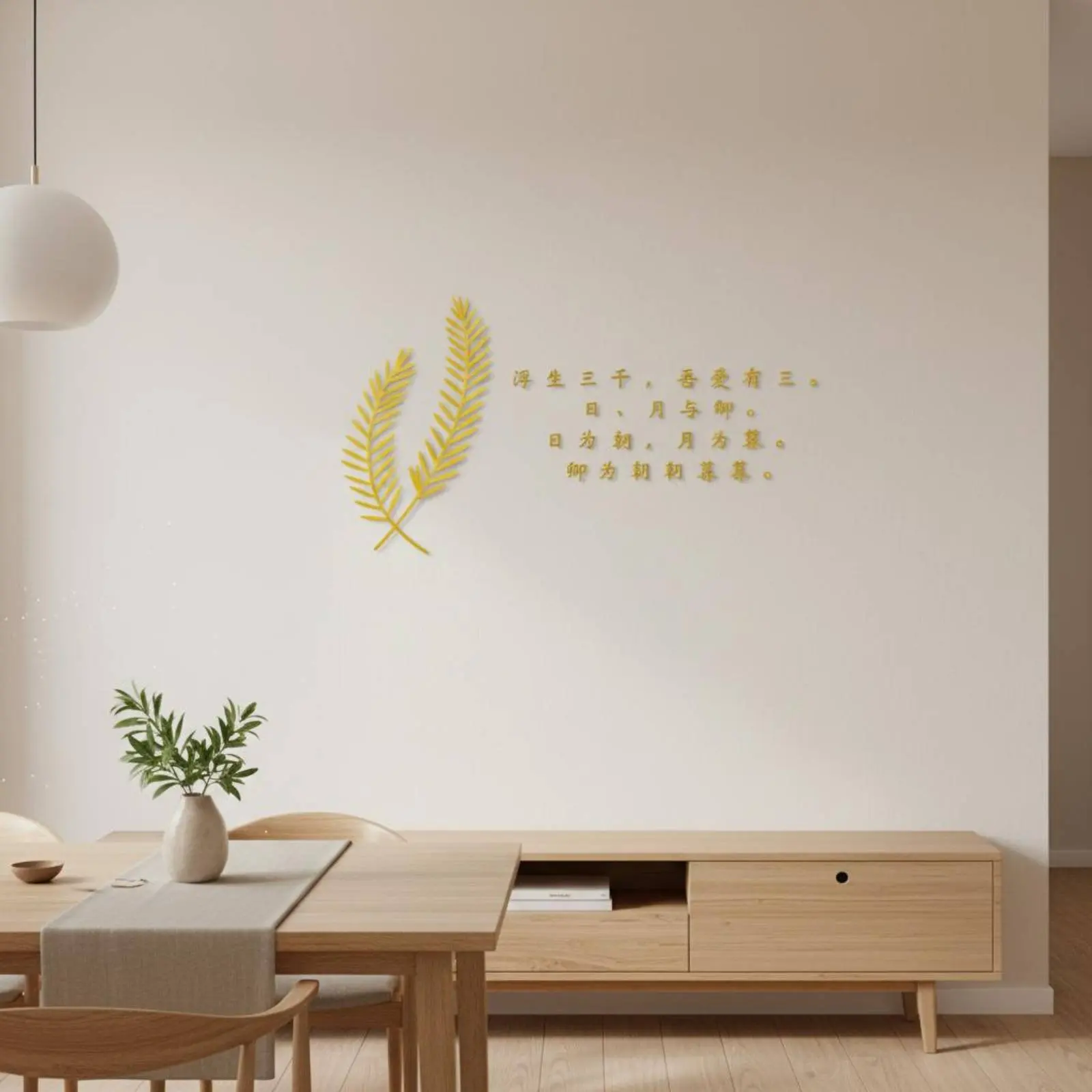 3d Wall Decal Light Luxury Design Foliage Wall Sticker Home Decor Easy to Apply Waterproof for Restaurant