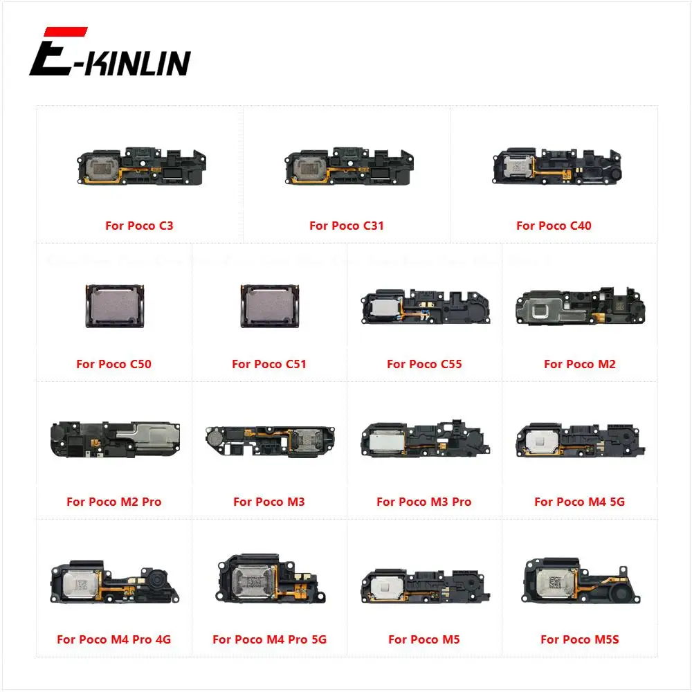 Loud Speaker Sound Buzzer For Xiaomi Poco C3 C31 C40 C50 C51 C55 M2 M3 M4 M5 M5S Pro 4G 5G Loudspeaker Flex Cable Ringer Parts