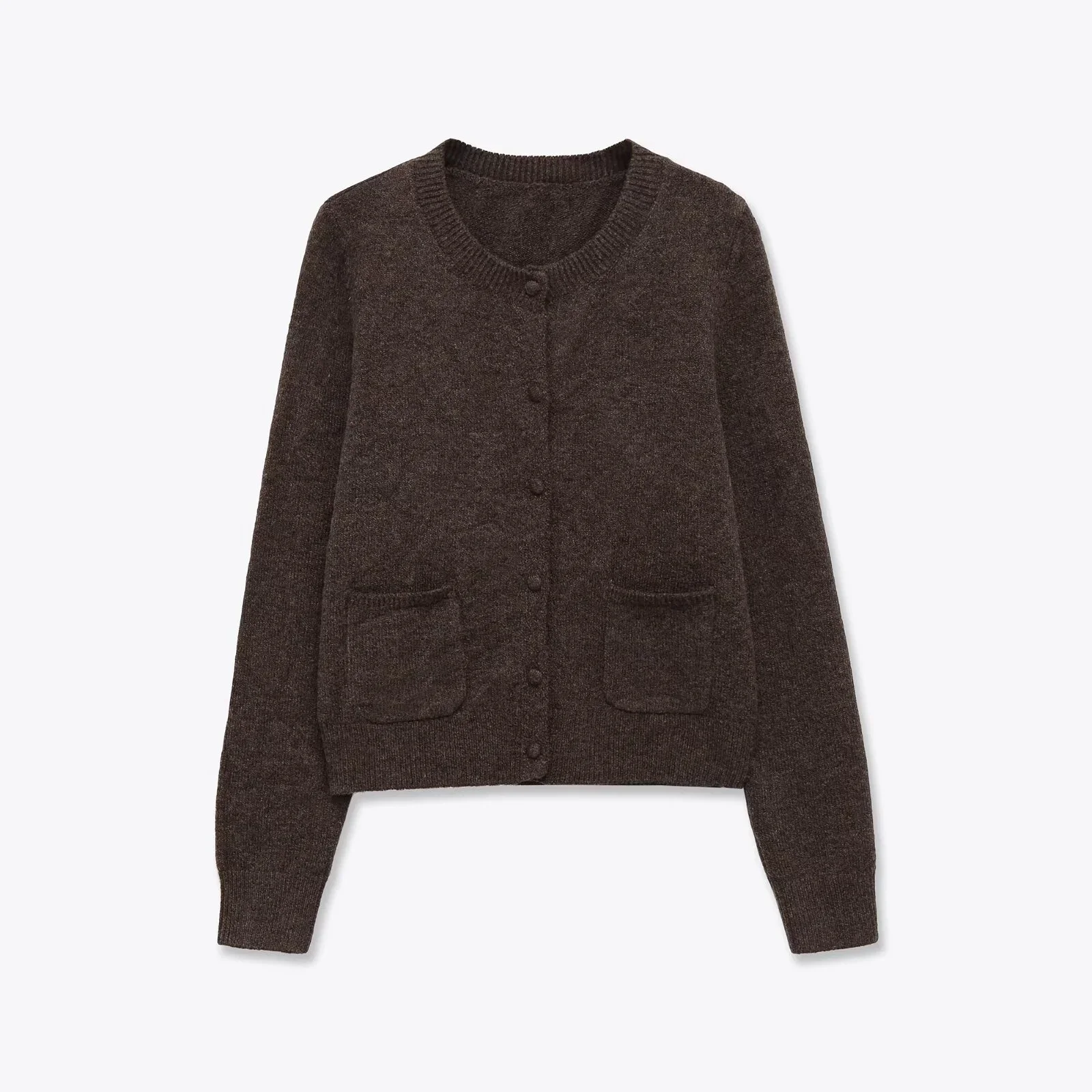 

2025 Winter New Women's Casual Fashion Simple Commuter Style Versatile Elegant Loose Button-decorated Knitted Cardigan