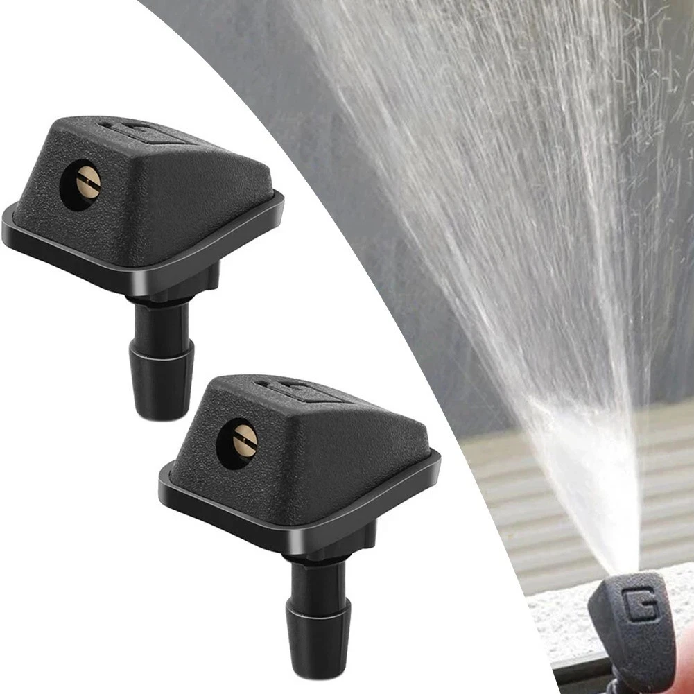 2 Pcs/Set Car Universal Front Windshield Wiper Nozzle Jet Sprayer Kits Sprinkler Water Fan Spout Cover Washer Outlet Adjustment