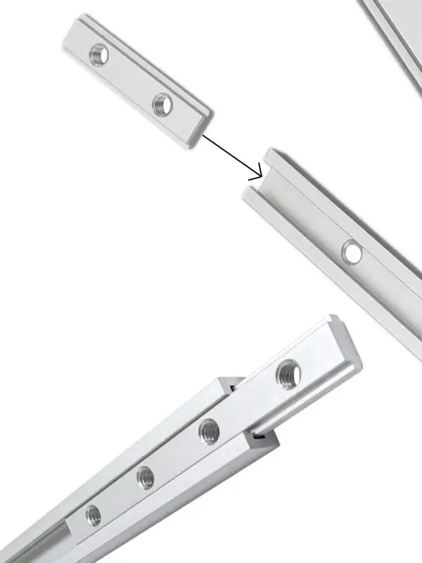 Aluminum 2Pcs M6 T-Slot Nut T-Track Slider Sliding Bar Fastener for 19 Types T-Track Jigs Woodworking Tools
